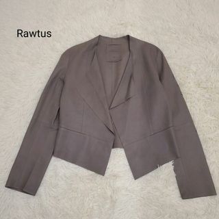 ロゥタス(Raw+)のRawtus ロゥタス ゴートレザー スクエアヘムカーディガン レザージャケット(ノーカラージャケット)