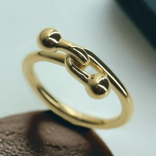 ティファニー(Tiffany & Co.)の◆TIFFANY&Co. ティファニー　ダブルフックリング　750YG 10号(リング(指輪))