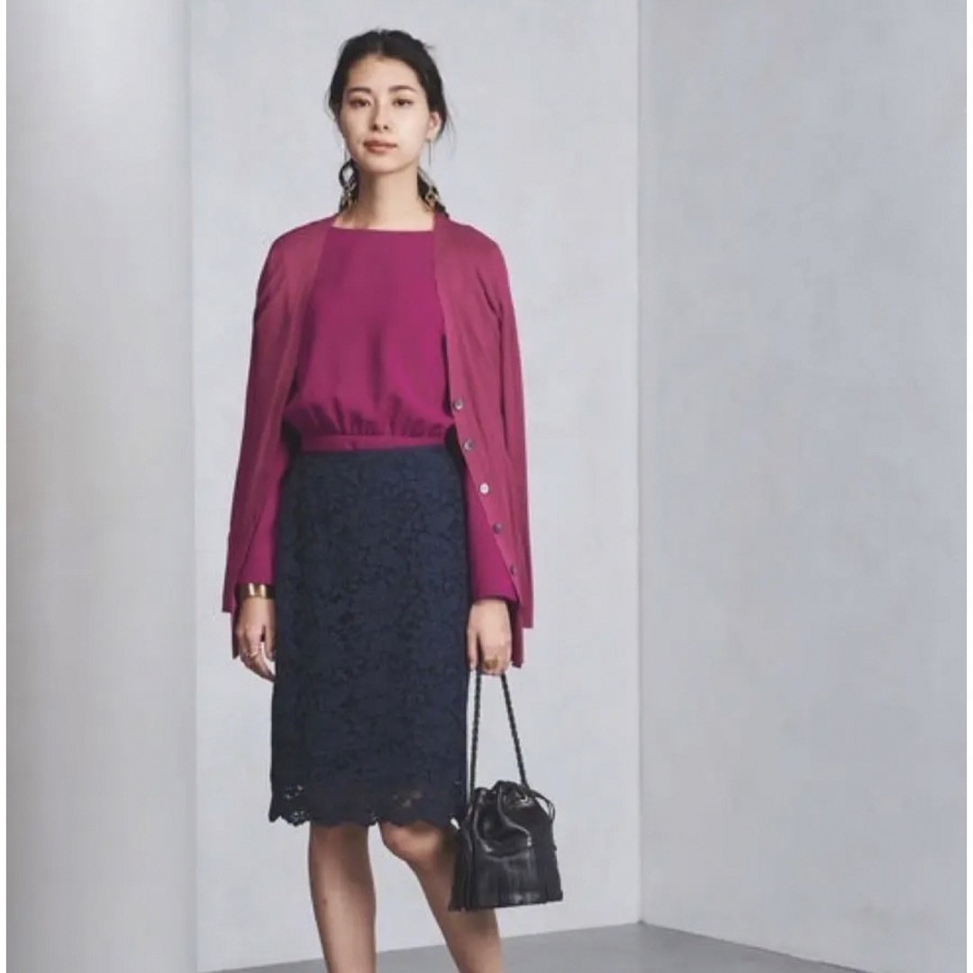 UNITED ARROWS - 新品 ユナイテッドアローズ 40 シルクリブ ロング カーディガン