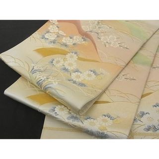 平和屋川間店■六通柄袋帯　唐織　草花文　金糸　引箔　正絹　逸品　B-ek3008(帯)