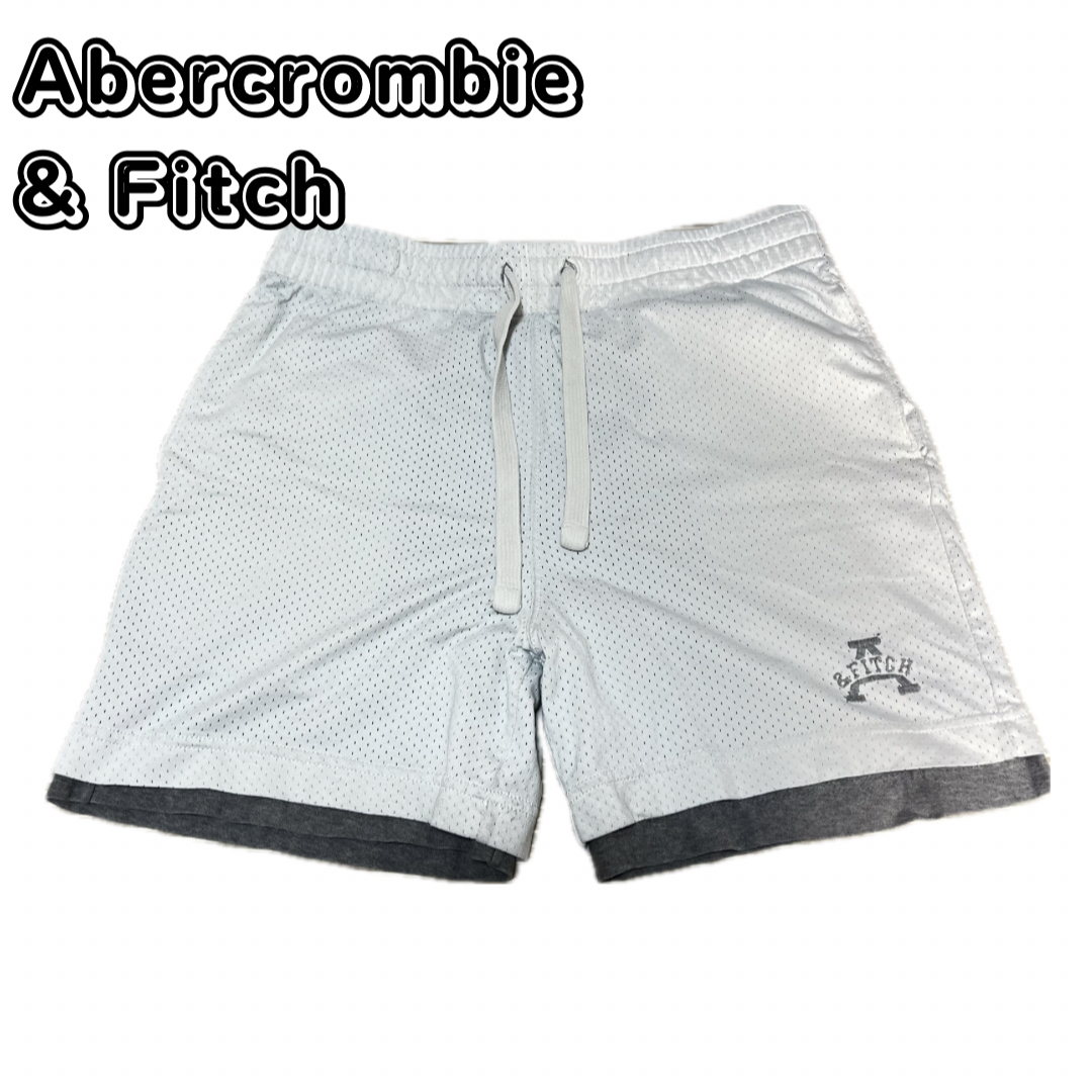 Abercrombie&Fitch(アバクロンビーアンドフィッチ)のアバクロ　ハーフパンツ　スポーツ　M ホワイト　w42 メンズのパンツ(ショートパンツ)の商品写真