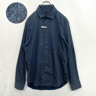 ラルフローレン(Ralph Lauren)の希少　ラルフローレン　ペイズリー　総柄　ワイドカラー　長袖シャツ　紺　Mサイズ(Tシャツ/カットソー(七分/長袖))