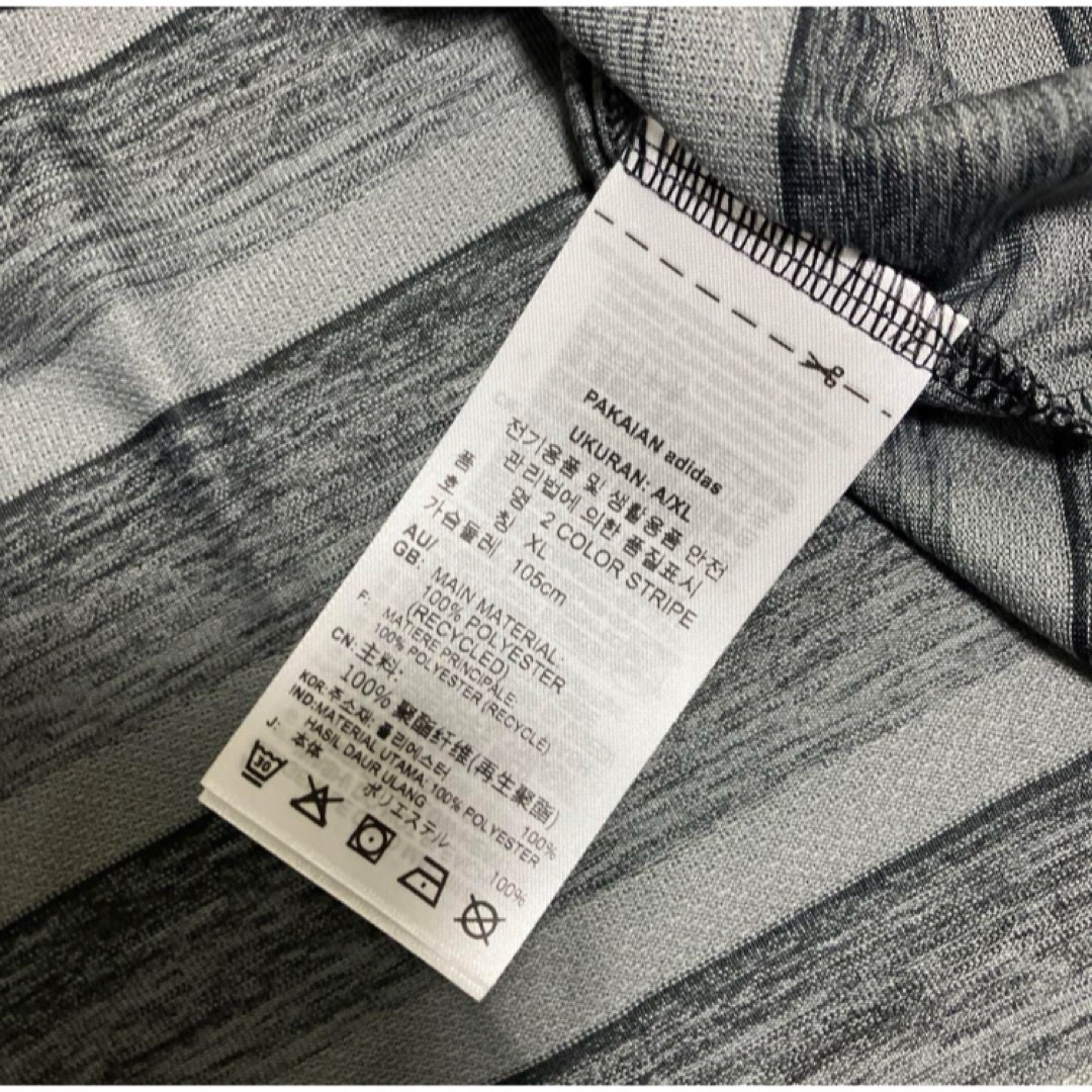 adidas(アディダス)の送料無料 新品 adidas Two-Color Stripedポロシャツ2XL スポーツ/アウトドアのゴルフ(ウエア)の商品写真