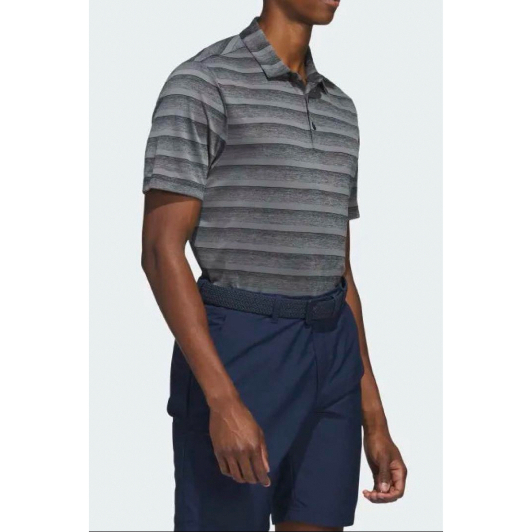 adidas(アディダス)の送料無料 新品 adidas Two-Color Striped ポロシャツXL スポーツ/アウトドアのゴルフ(ウエア)の商品写真