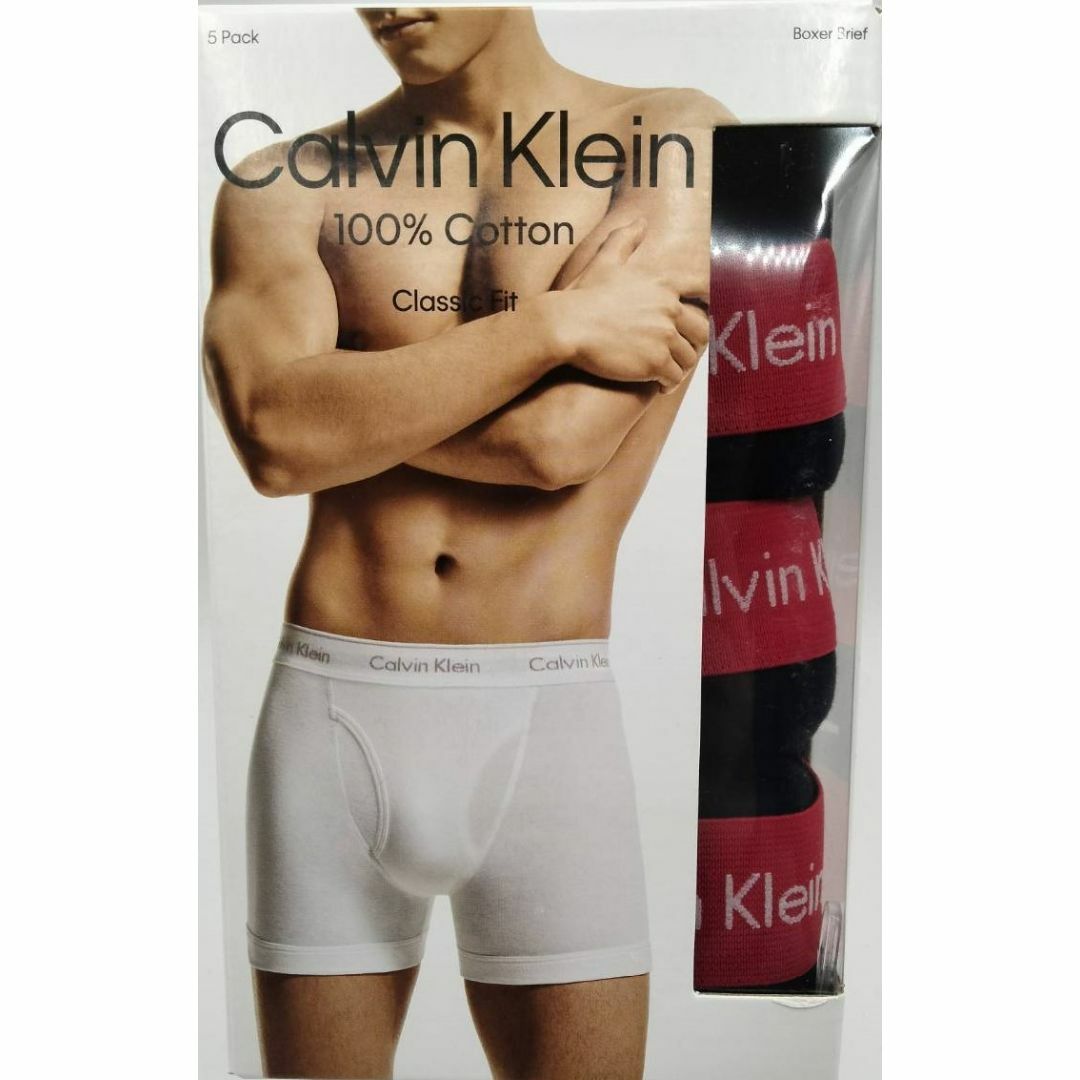 Calvin Klein(カルバンクライン)の【Lサイズ】カルバンクライン ボクサーブリーフ レッド 3枚組 NB1429 メンズのアンダーウェア(ボクサーパンツ)の商品写真