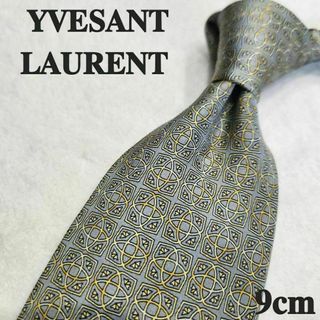 イヴサンローラン(Yves Saint Laurent)の【Yves Saint Laurent】イヴサンローラン　ネクタイ　グレー　花柄(ネクタイ)