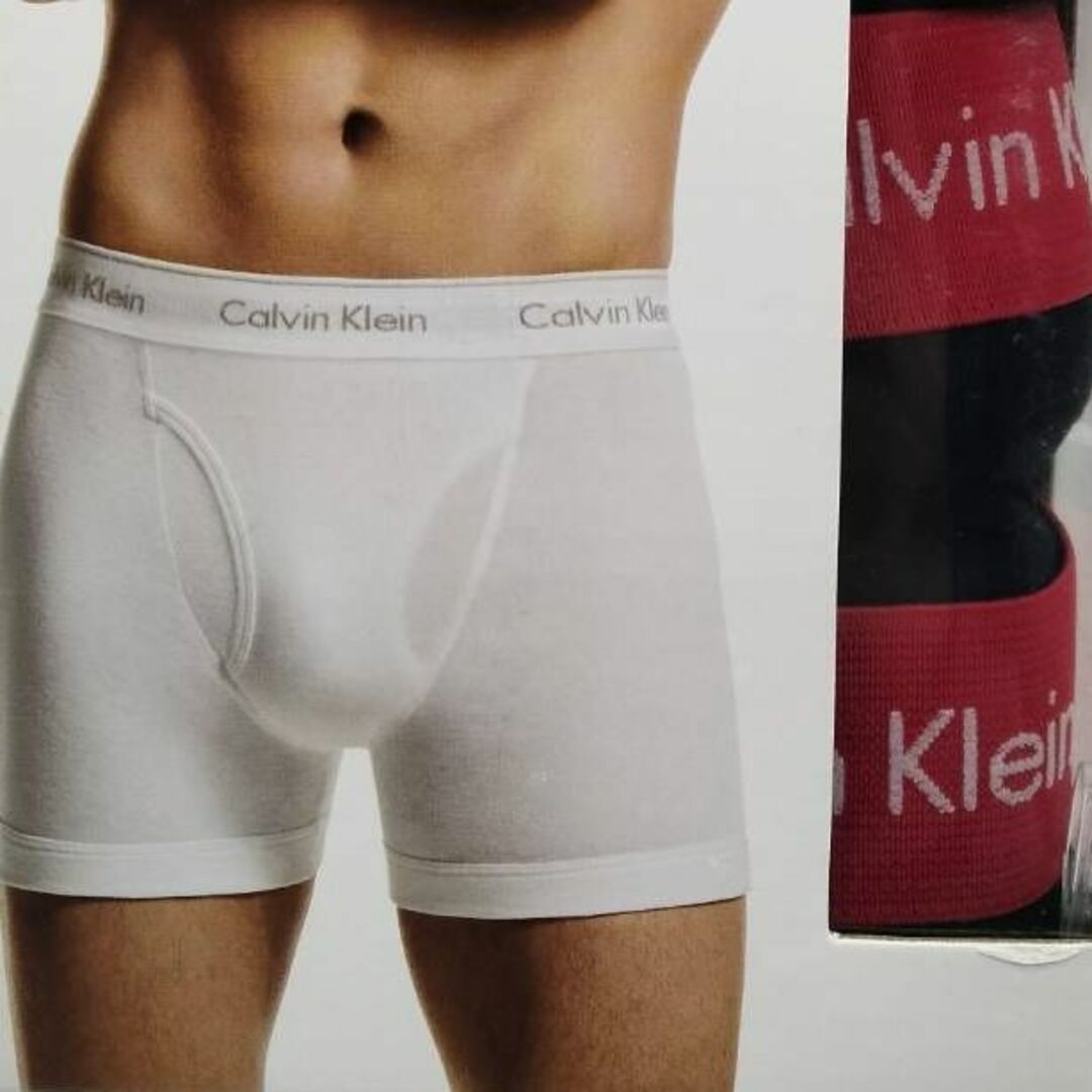 Calvin Klein(カルバンクライン)の【Lサイズ】カルバンクライン ボクサーブリーフ レッド 2枚組 NB1429 メンズのアンダーウェア(ボクサーパンツ)の商品写真