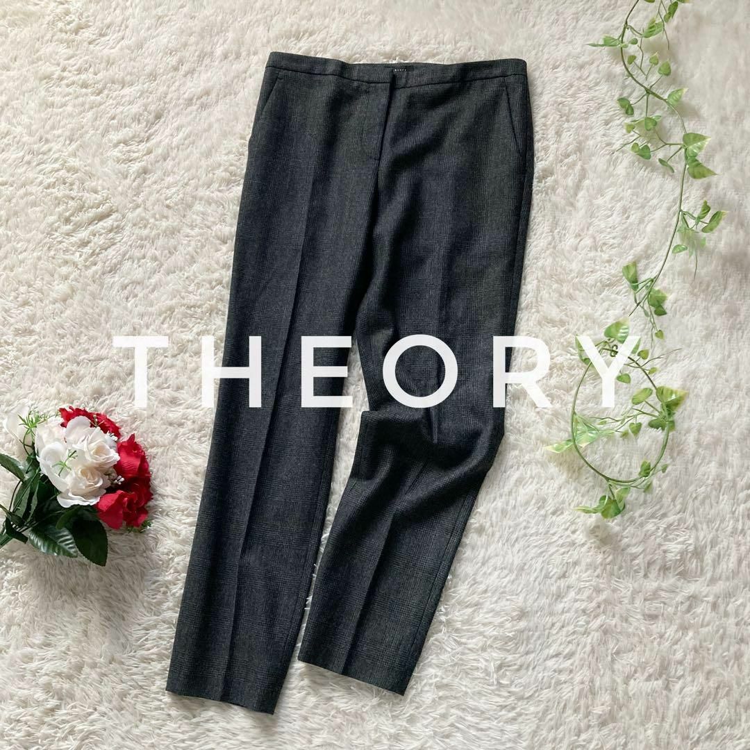 theory(セオリー)のセオリー　テーパードパンツ　スラックス　グレンチェック　日本製　theory　2 レディースのパンツ(カジュアルパンツ)の商品写真