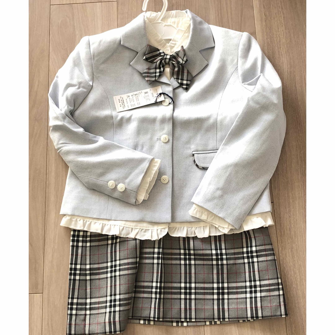 女の子 130フォーマルスーツ上下4点セット 卒業 入学 REDENTORE キッズ/ベビー/マタニティのキッズ服女の子用(90cm~)(ドレス/フォーマル)の商品写真