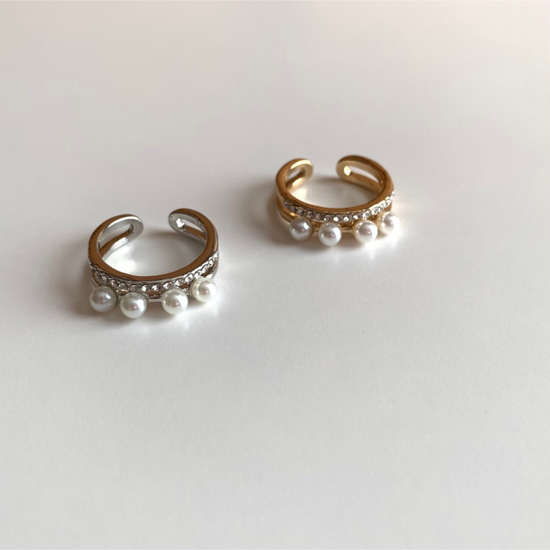czダイヤ　パールリング　シルバー レディースのアクセサリー(リング(指輪))の商品写真