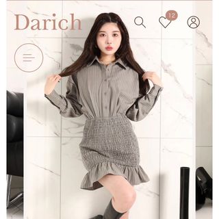 ダーリッチ(Darich)のシャーリングシャツミニワンピース(ミニワンピース)