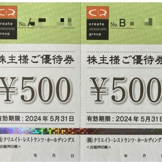 クリエイトレストランツ　株主優待券　1000円分(その他)