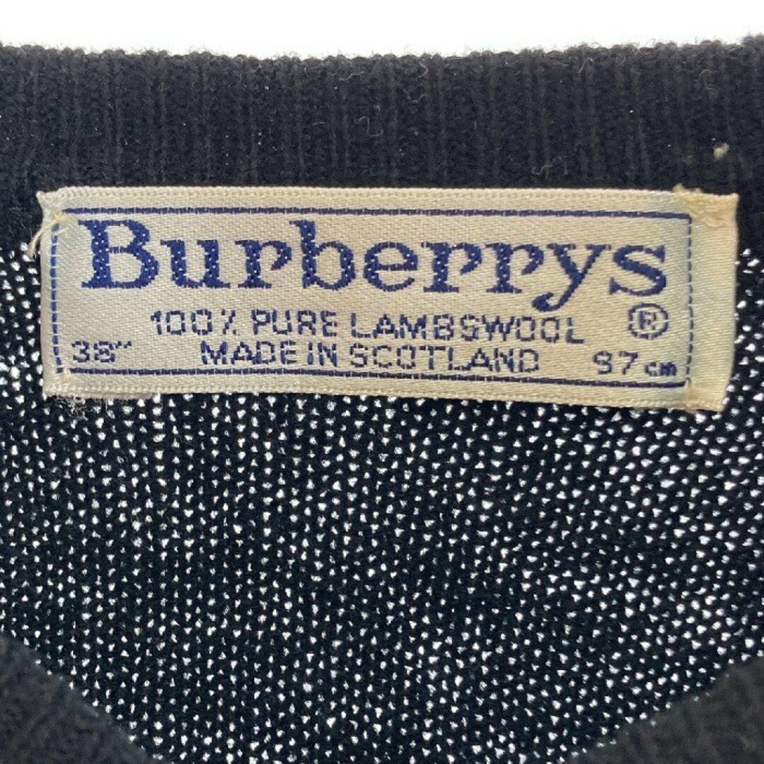 BURBERRY(バーバリー)の★Burberry’s バーバリー クルーネック ニットセーター スコットランド製 ブラック Size 38 メンズのトップス(ニット/セーター)の商品写真