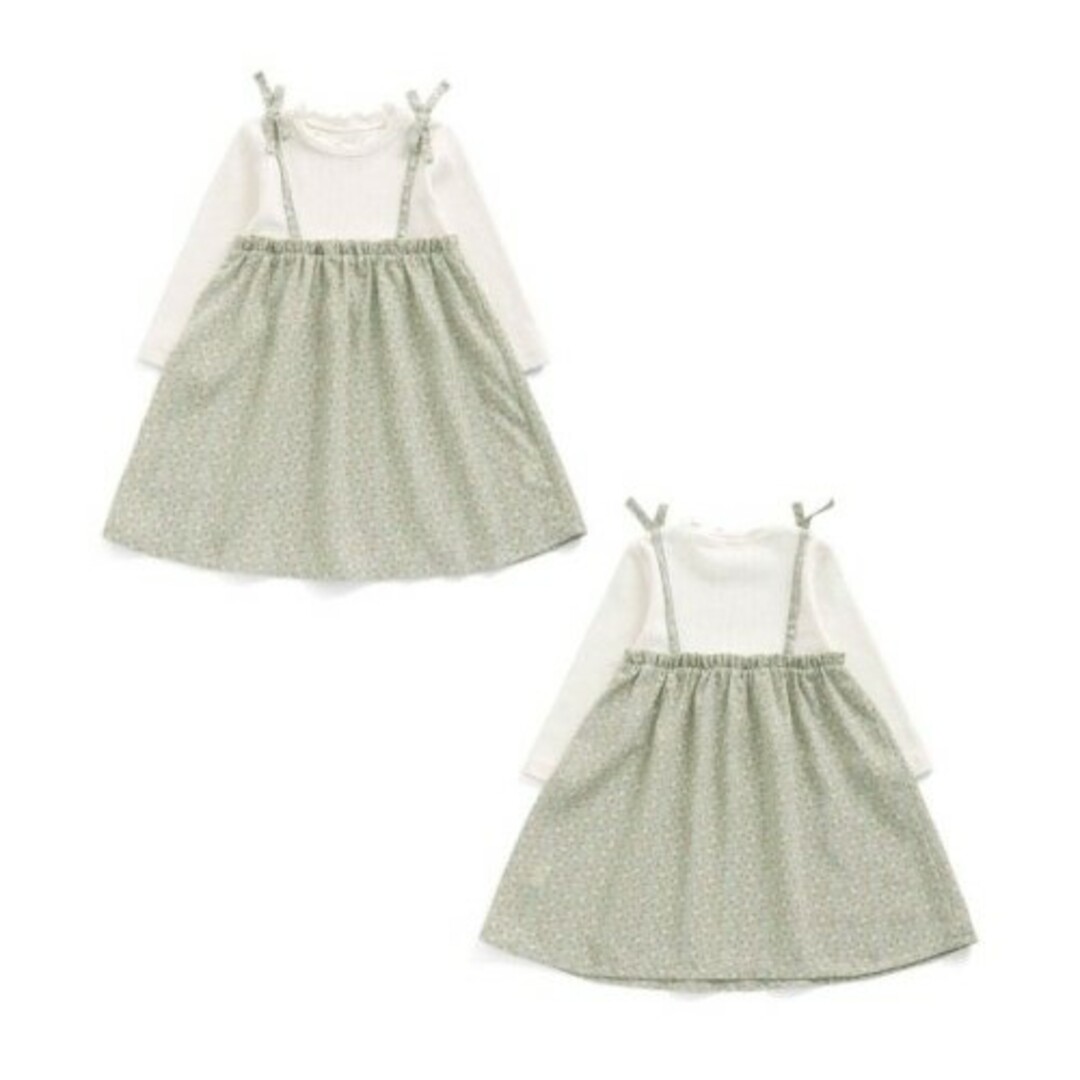 apres les cours(アプレレクール)のアプレレクール　ドッキング花柄ワンピース キッズ/ベビー/マタニティのキッズ服女の子用(90cm~)(ワンピース)の商品写真