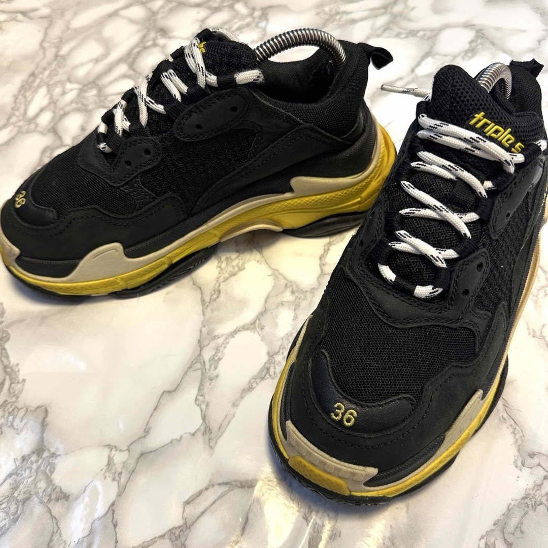 BALENCIAGA Triple S ブラック/イエロー 36/24cm