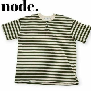 【node.】半袖シャツ　ボタン　メンズ　ボーダー　ユニセックス　古着女子(Tシャツ/カットソー(半袖/袖なし))