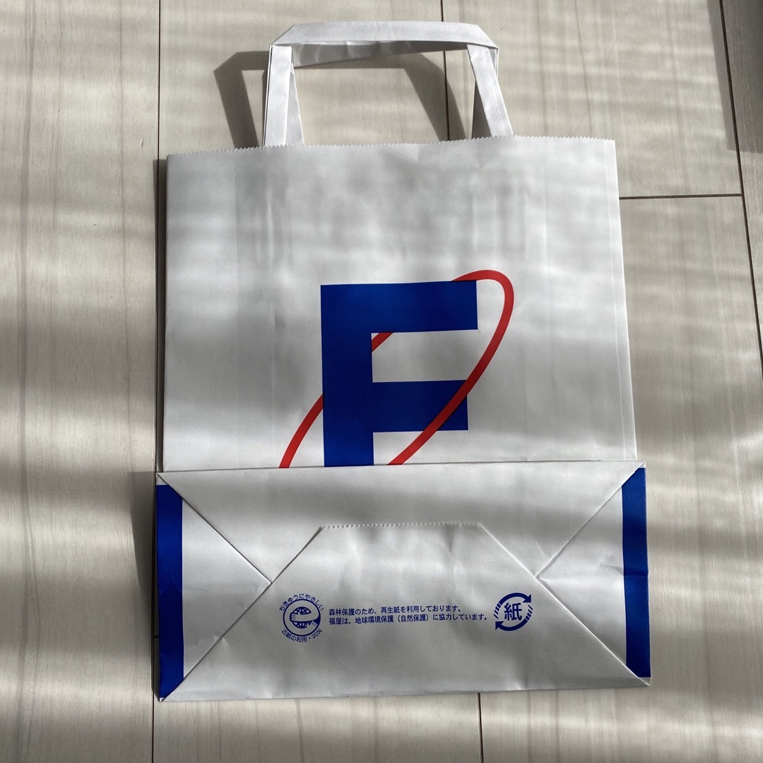 福屋(フクヤ)の福屋　フクヤ　fukuya ショッパー　ショップ袋　紙袋　プレゼント　ギフト　白 レディースのバッグ(ショップ袋)の商品写真