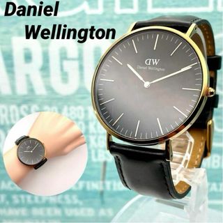 ダニエルウェリントン(Daniel Wellington)の稼働品■ダニエル ウェリントン レディース 腕時計 ゴールド 黒文字盤 レザー(腕時計)