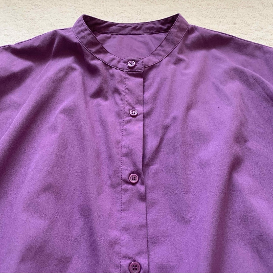 MURUA(ムルーア)のMURUA ムルーア　ボリューム袖 長袖 オーバーシャツ ブラウス パープル レディースのトップス(シャツ/ブラウス(長袖/七分))の商品写真