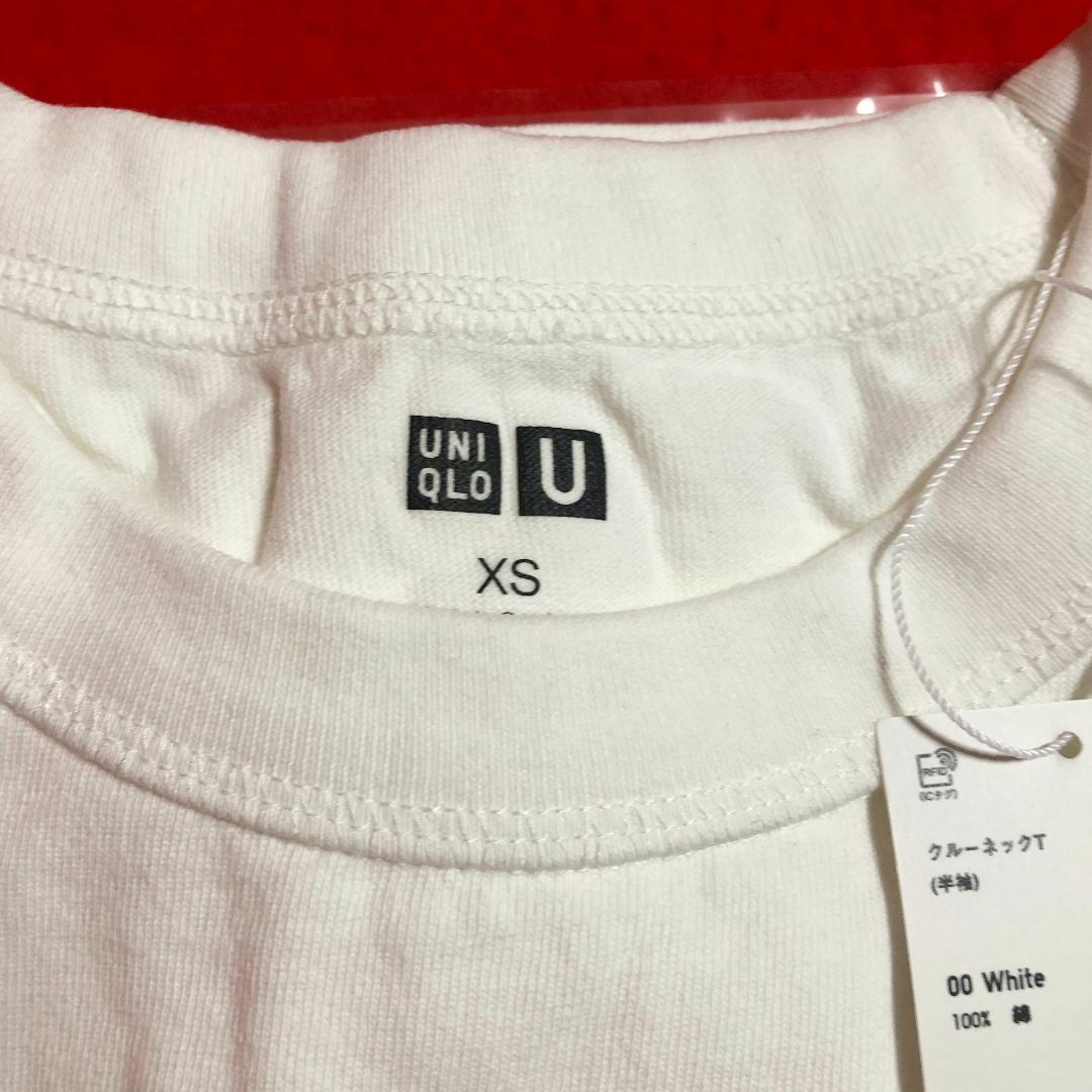 UNIQLO(ユニクロ)のユニクロMENクルーネックT半袖XSサイズ白：綿100%／341‐414351 メンズのトップス(Tシャツ/カットソー(半袖/袖なし))の商品写真
