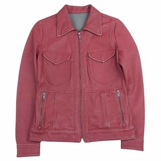 HYSTERIC GLAMOUR ヒステリックグラマー レザージャケット 0111LB01 ラムレザー シングル ライダースジャケット レッド系 F【中古】