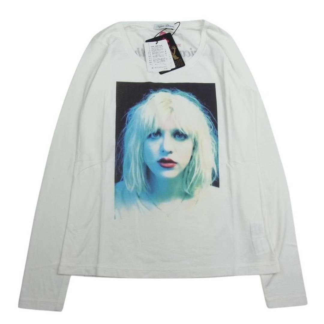 HYSTERIC GLAMOUR(ヒステリックグラマー)のHYSTERIC GLAMOUR ヒステリックグラマー 0143CL12 COURTNEY コートニーラブ ガールプリント ロング 長袖 Tシャツ ホワイト系 F【中古】 レディースのトップス(シャツ/ブラウス(半袖/袖なし))の商品写真