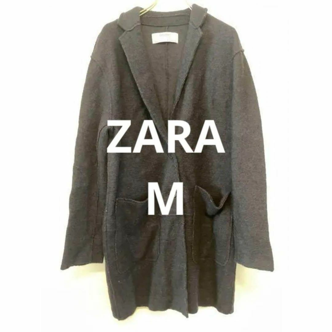 ZARA(ザラ)のZARA BASIC ザラ ベーシック チェスター コート サイズM ネイビー レディースのジャケット/アウター(チェスターコート)の商品写真