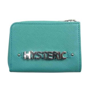 ヒステリックグラマー(HYSTERIC GLAMOUR)のHYSTERIC GLAMOUR ヒステリックグラマー 01182QG04970 シルバー ロゴ ツートーン ミニ ウォレット コインケース ターコイズブルー系 F【中古】(財布)