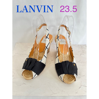ランバンオンブルー(LANVIN en Bleu)のLANVIN ランバン　オンブルー　ウェッジソール　サンダル　　23.5 (サンダル)