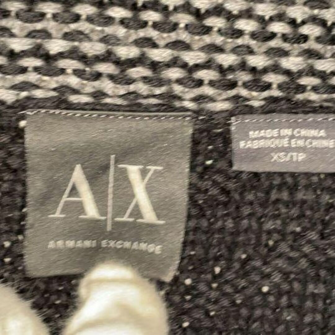 ARMANI EXCHANGE(アルマーニエクスチェンジ)のARMANI EXCHANGE AX ジップアップ ニット ハイネック ブラック メンズのトップス(ニット/セーター)の商品写真