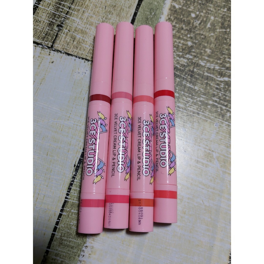 3ce(スリーシーイー)の3CE VELVET CREAM LIP &  PENCIL  4本セット コスメ/美容のベースメイク/化粧品(口紅)の商品写真