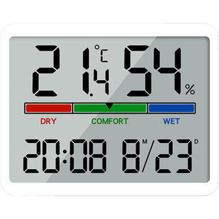 デジタル壁時計 置き時計　大型表示 日付と温度 湿度感知 磁石 