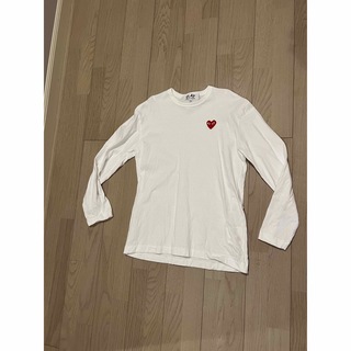 コムデギャルソン(COMME des GARCONS)のPLAYコムデギャルソン メンズ ハート　ロンT　ホワイト　XL ドーバー(Tシャツ/カットソー(七分/長袖))