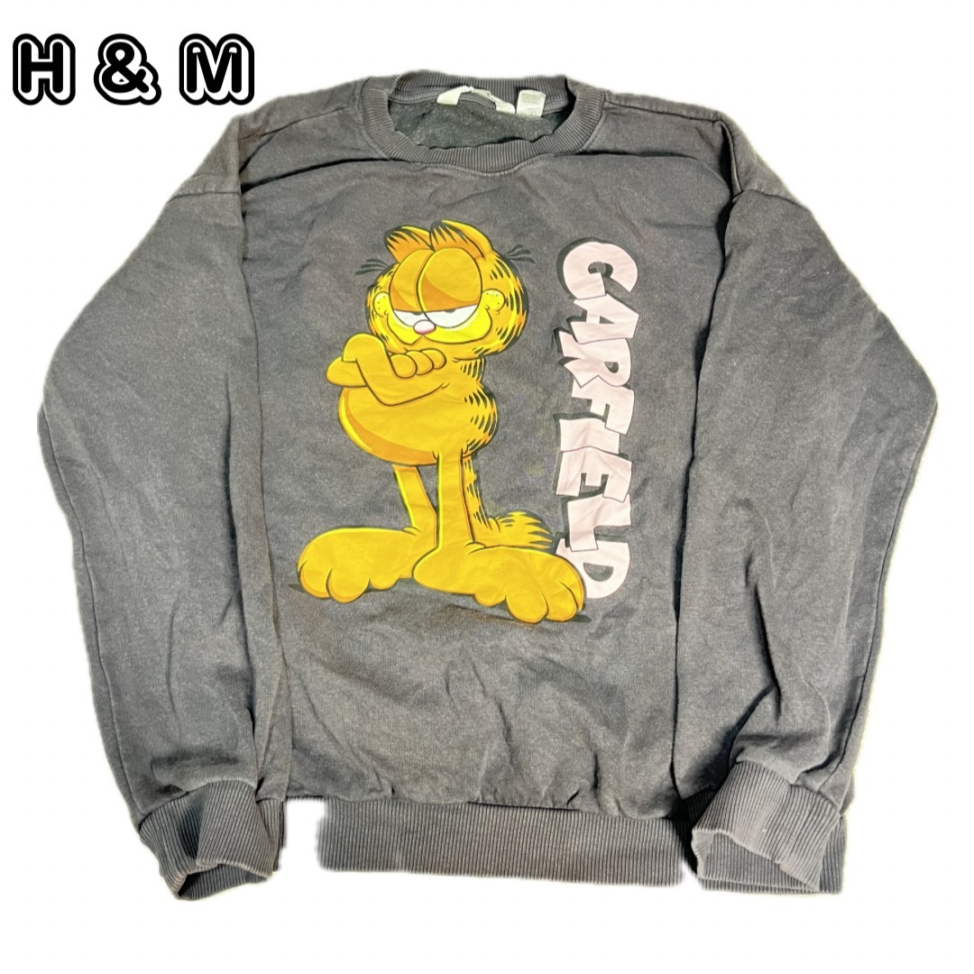 H&M(エイチアンドエム)のH&M Garfield スウェット　M グレー　 メンズのトップス(スウェット)の商品写真