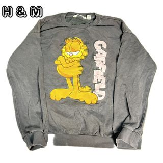 エイチアンドエム(H&M)のH&M Garfield スウェット　M グレー　(スウェット)