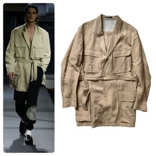 Yohji Yamamoto POUR HOMME - ヨウジヤマモトオム 06SS リネン混ジャケット ベースボール期 ニューエラ