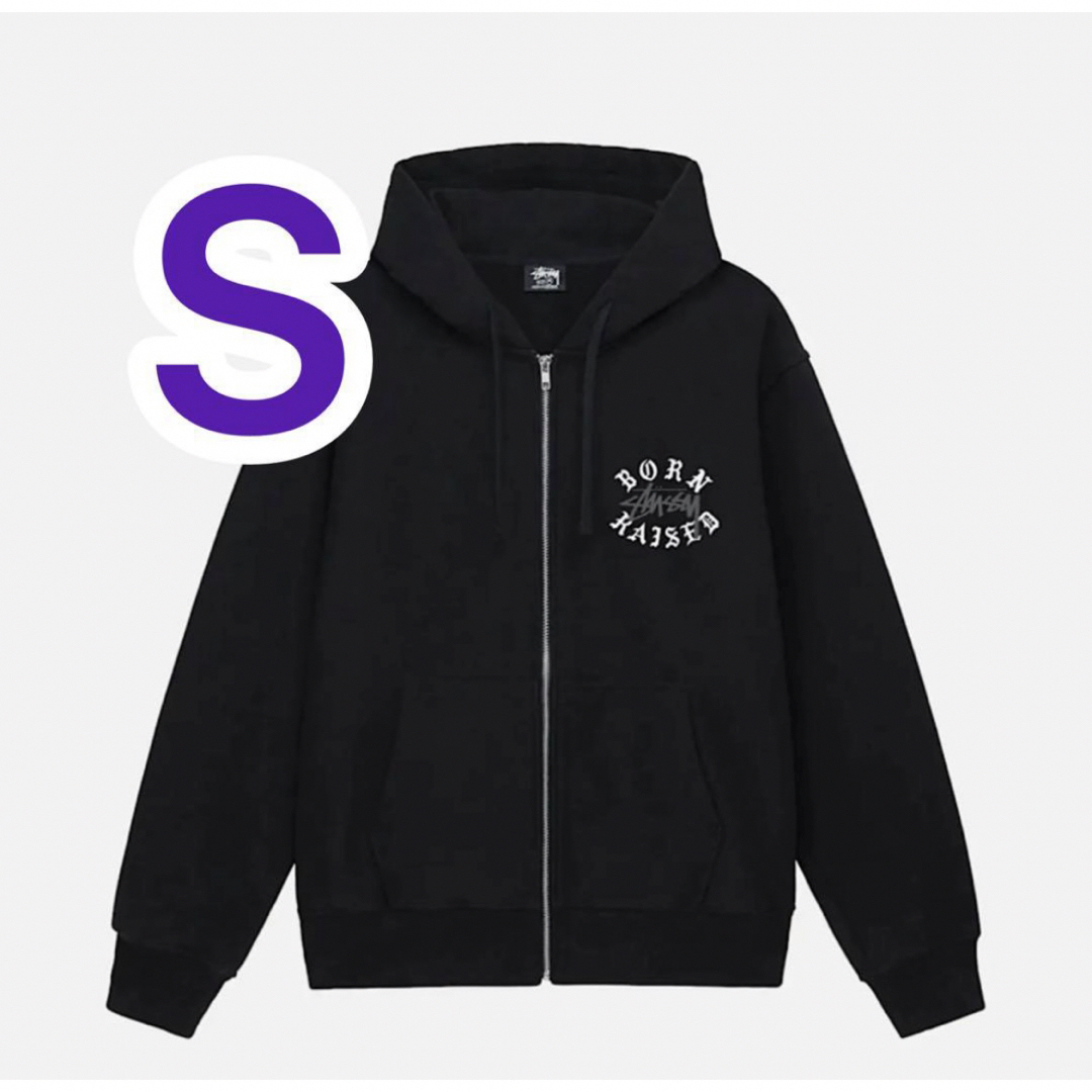 STUSSY(ステューシー)のstussy BORN X RAISED LOGO ZIP HOODIE 黒 メンズのトップス(パーカー)の商品写真