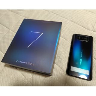 エイスース(ASUS)の【中古品】ASUS ZenFone 7 Pro オーロラブラック【少々訳アリ】(スマートフォン本体)