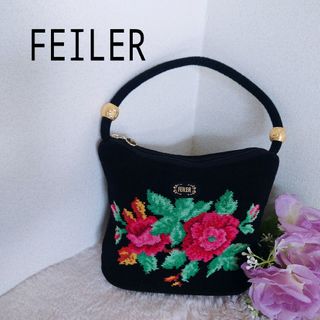 フェイラー(FEILER)の【美品】FEILER　フェイラー　ハンドバッグ　ゴールド　薔薇(ショルダーバッグ)