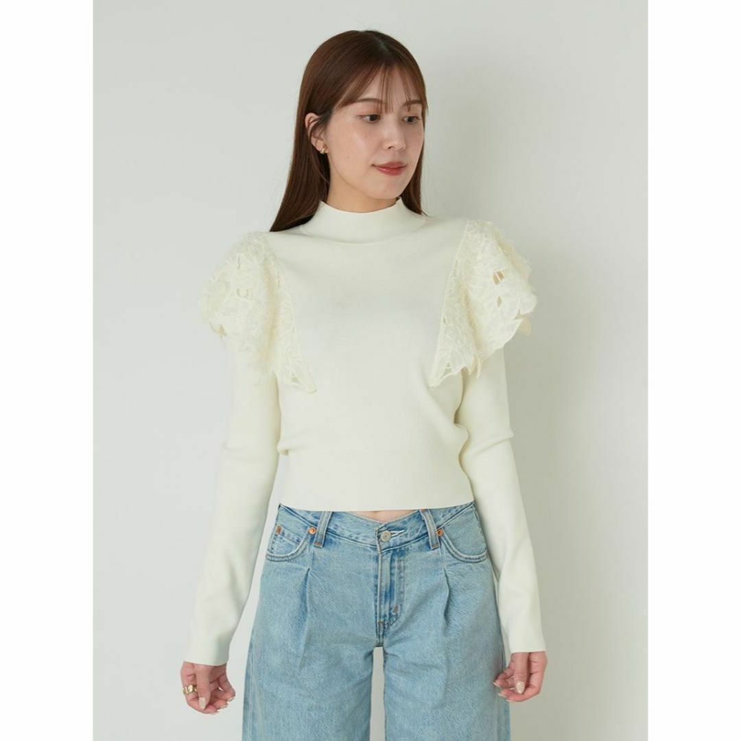 SNIDEL - 【新品】SNIDEL ジャガードドッキングニットTOPS IVR フリー