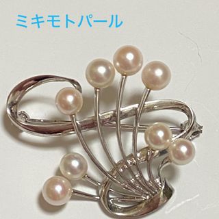 ミキモト(MIKIMOTO)のミキモト  パールブローチ シルバー 本真珠(ブローチ/コサージュ)