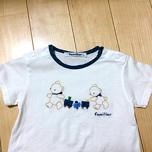 familiar(ファミリア)のファミリアのサロペットTシャツセット 70 キッズ/ベビー/マタニティのベビー服(~85cm)(カバーオール)の商品写真