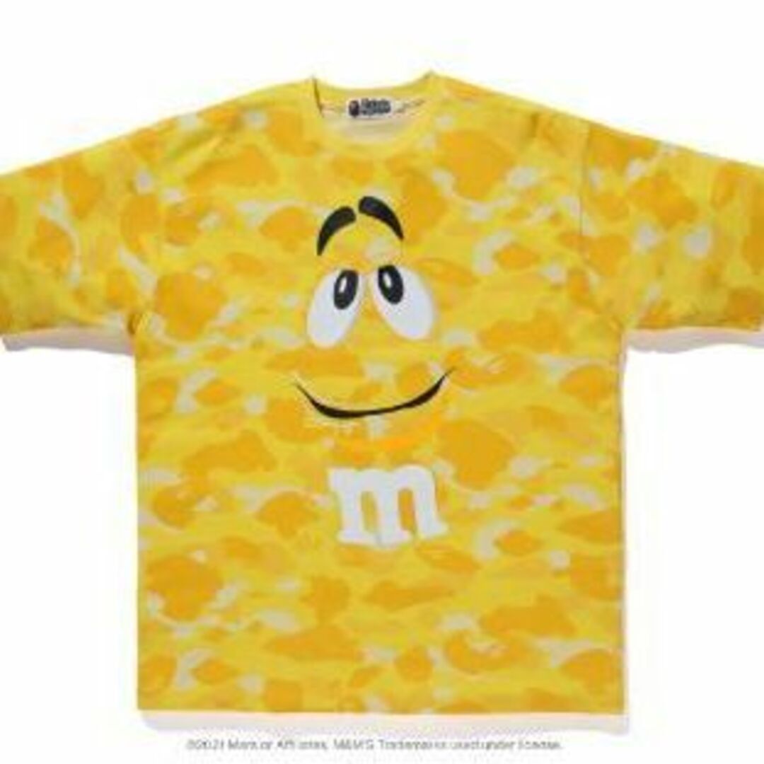 A BATHING APE(アベイシングエイプ)の限定コラボ　A BATHING APE × M&M’S 　Tシャツ　カットソー黄 メンズのトップス(Tシャツ/カットソー(半袖/袖なし))の商品写真