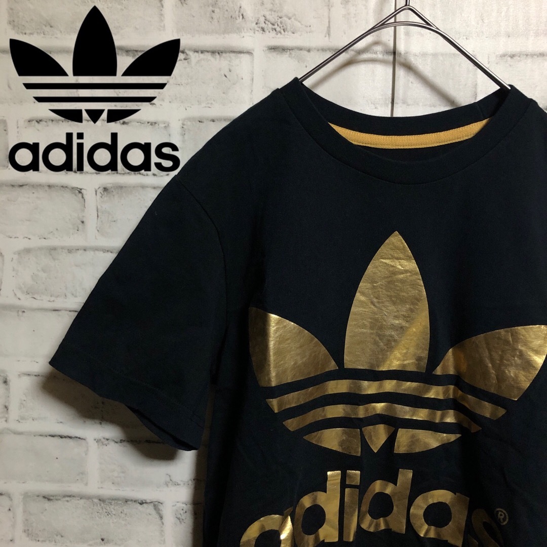 Originals（adidas）(オリジナルス)の00s adidas⭐️ゴールドトレファイル XS 黒 vintage Tシャツ メンズのトップス(Tシャツ/カットソー(半袖/袖なし))の商品写真