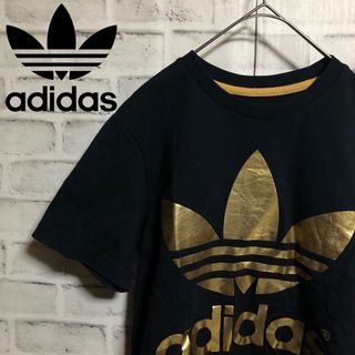 オリジナルス(Originals（adidas）)の00s adidas⭐️ゴールドトレファイル XS 黒 vintage Tシャツ(Tシャツ/カットソー(半袖/袖なし))