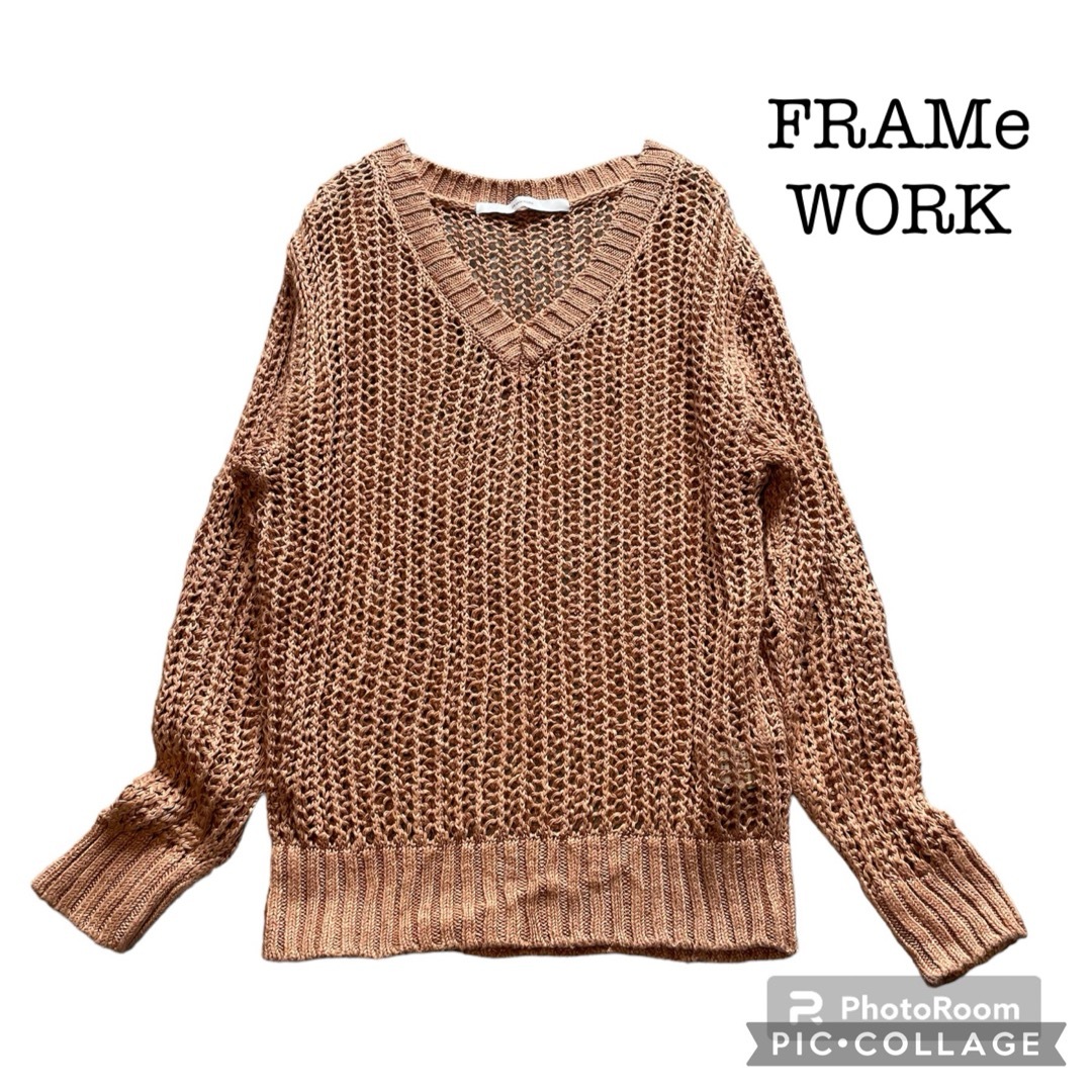 FRAMeWORK(フレームワーク)のFRAMeWORK メッシュVネックプルオーバー レディースのトップス(ニット/セーター)の商品写真