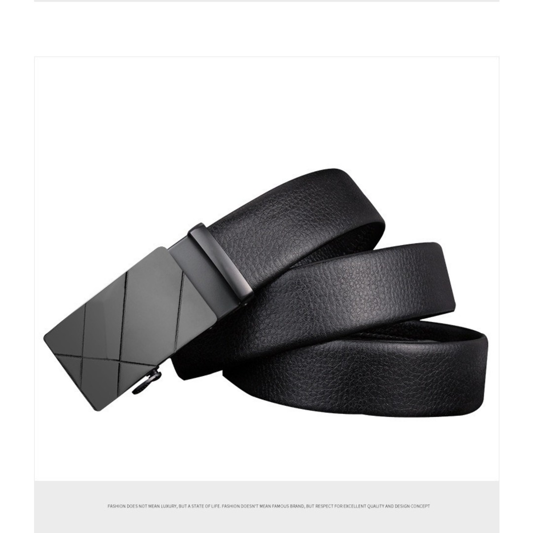 【残り僅か】ブラック　バックル　ベルト　革　クロス　ボーダー　シンプル　 メンズのファッション小物(ベルト)の商品写真