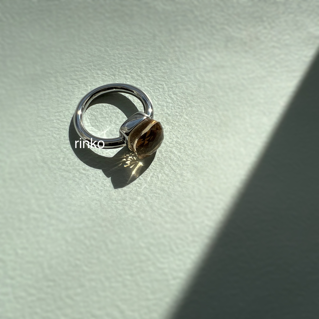 ヌードストーンリング WG x シャンパン レディースのアクセサリー(リング(指輪))の商品写真