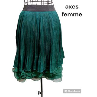 アクシーズファム(axes femme)のアクシーズファム　プリーツスカート　裾チュールレース(ミニスカート)