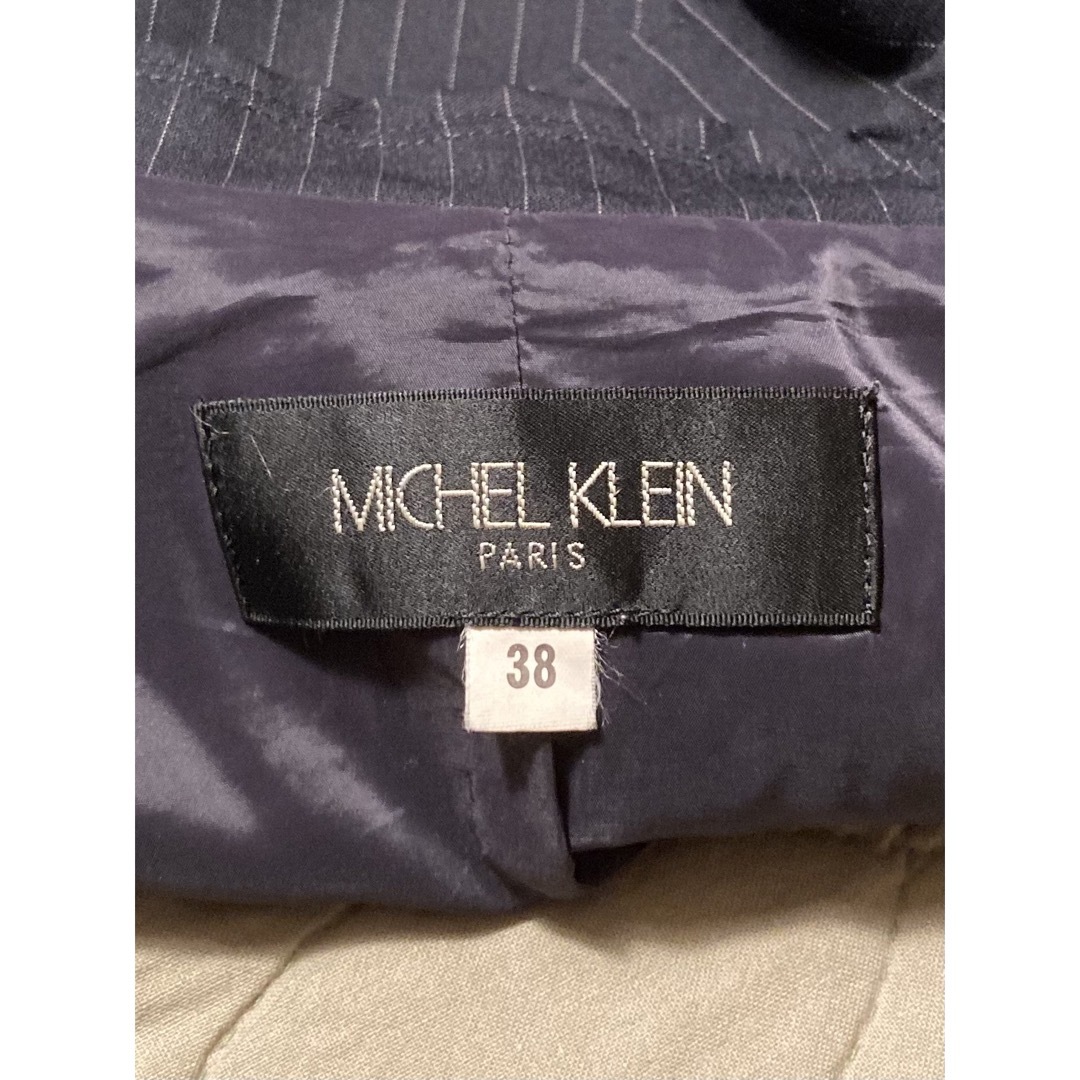 MICHEL KLEIN(ミッシェルクラン)のレディースMICHEL KLEINテーラードJKT38ネイビーストライプ  レディースのジャケット/アウター(テーラードジャケット)の商品写真